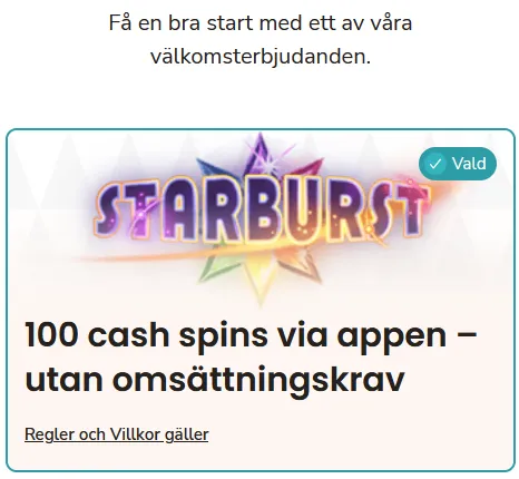 En enkel men attraktiv välkomstbonus